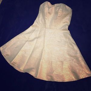 (6) Short strapless metallic dress from Express